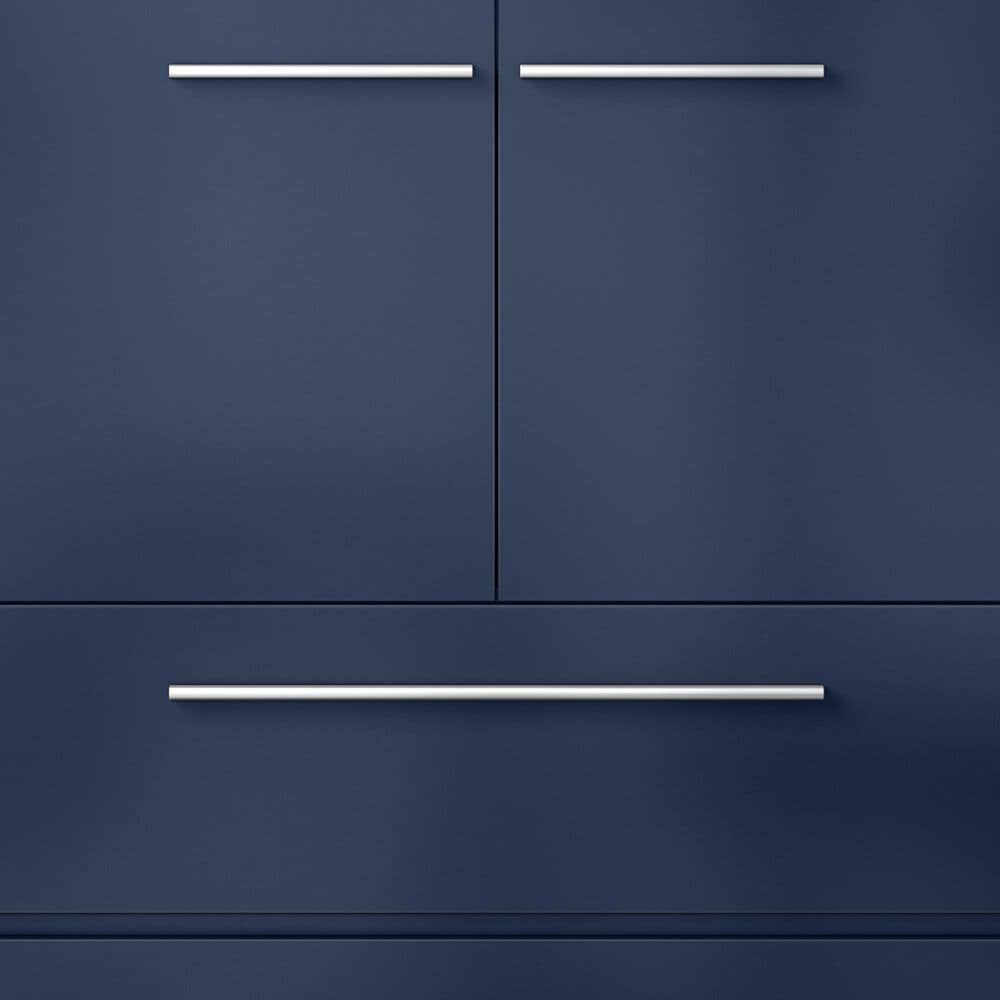 Lexora Home Lafarre 36&quot; Single Bathroom Vanity in Navy Blue with 2 cm White Cultured Marble Top and Rectangular Sink, , large