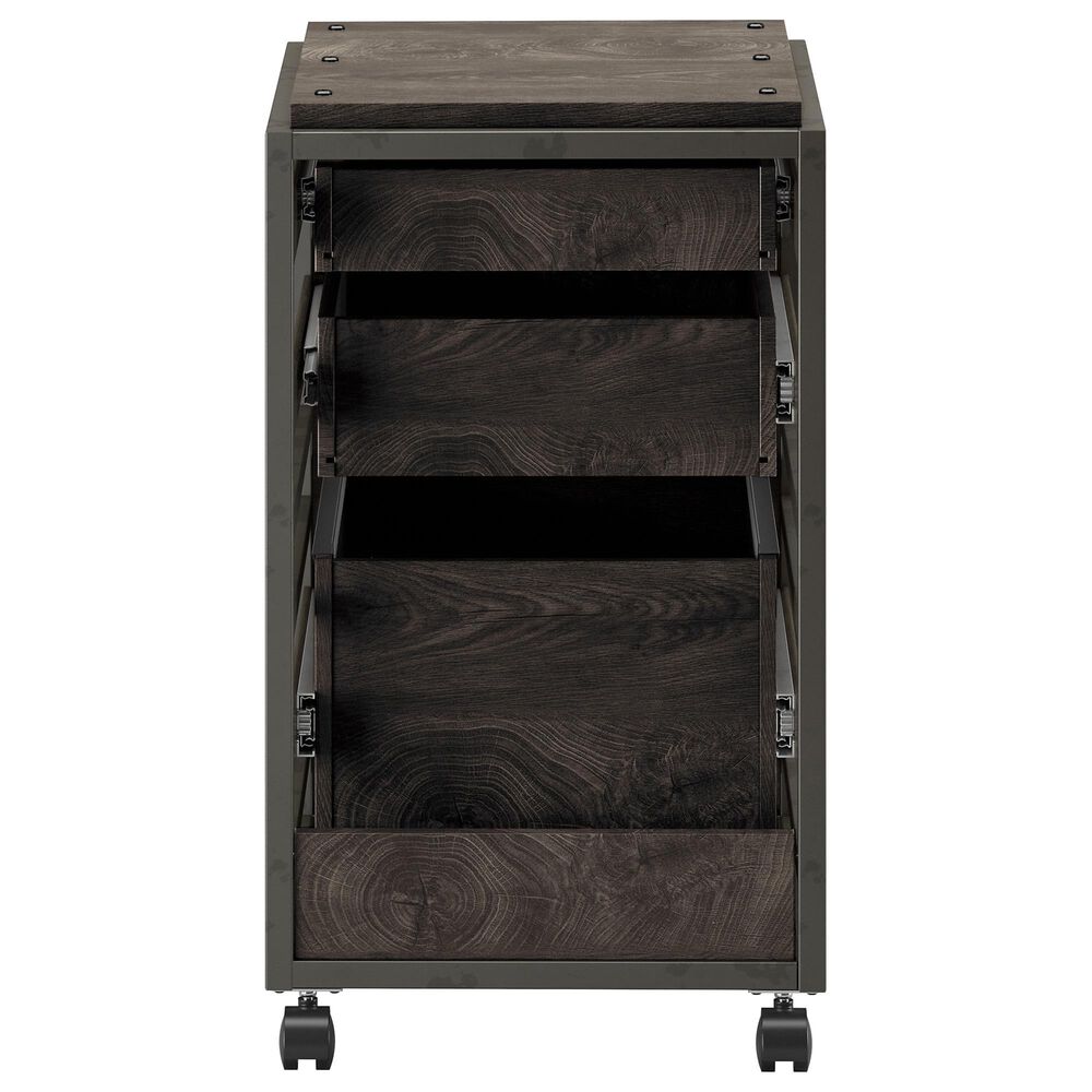 Bush Refinery 3 Piece Office Desk Set in Dark Gray Hickory Nebraska