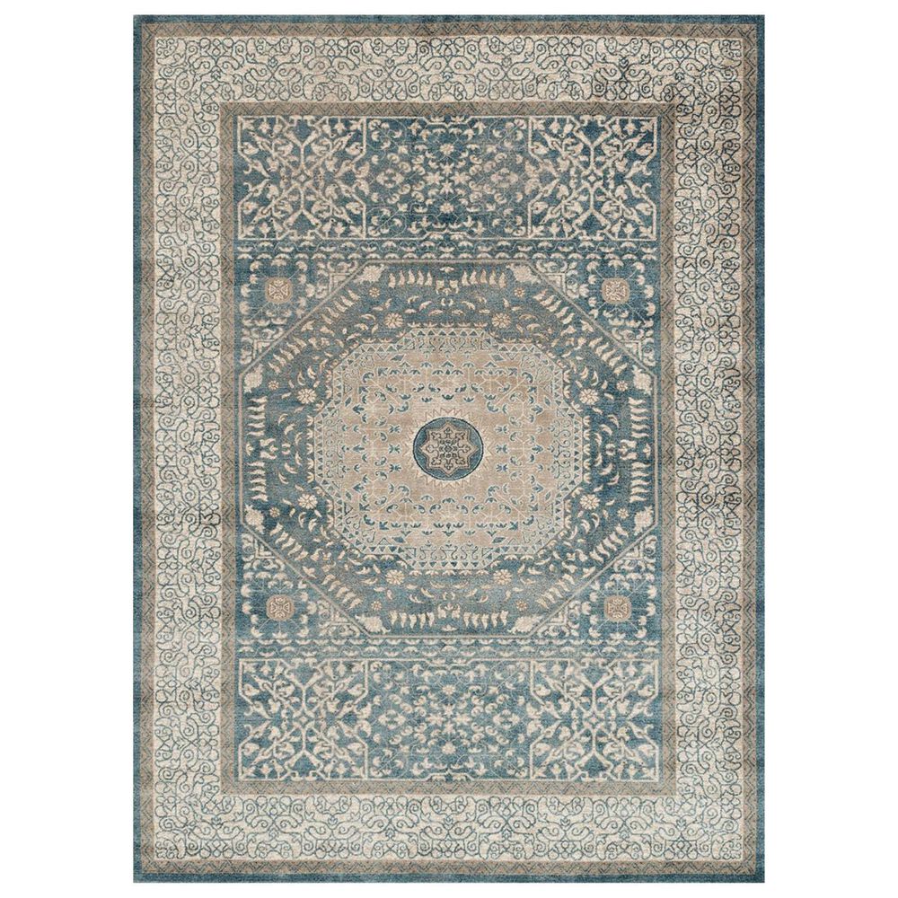Loloi Century CQ-01 5&#39;3&quot; x 7&#39;6&quot; Blue and Sand Area Rug, , large