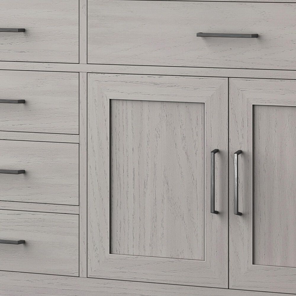 Lexora Home Abbey 84&quot; Double Bathroom Vanity in White Oak with 2 cm White Quartz Top and Rectangular Sinks, , large