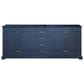 Lexora Home Dukes 80" Double Bathroom Vanity in Navy Blue with 2 cm White Quartz Top and Rectangular Sinks, , large