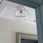 Mitzi Lighting Alaina 1-Light Semi-Flush with Soft Cream Shade in Aged Brass, , large