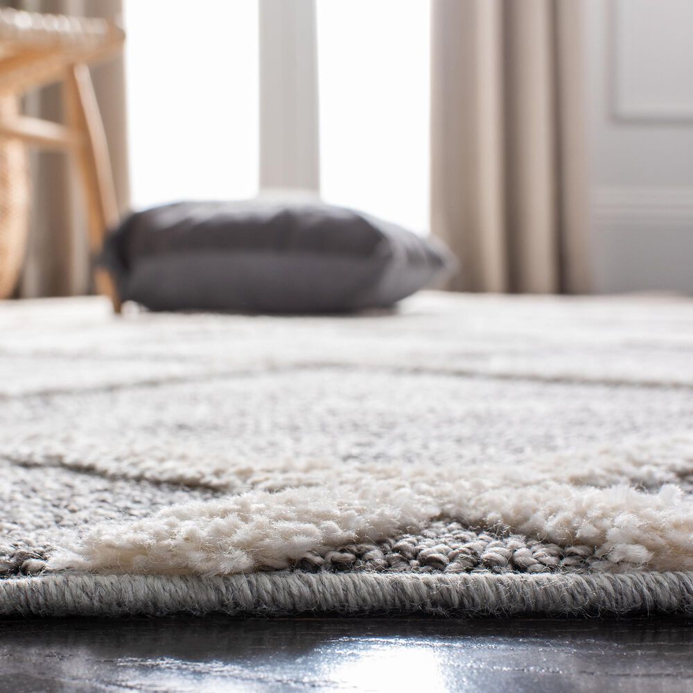Safavieh Martha Stewart Lucia Shag  2&#39;6&quot; x 3&#39;9&quot; White and Light Grey Area Rug, , large