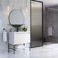 James Martin Mantova 35.4" Single Bathroom Vanity in Glossy White and Matte Black with 2 cm Glossy White Solid Surface Top and Rectangular Sink, , large