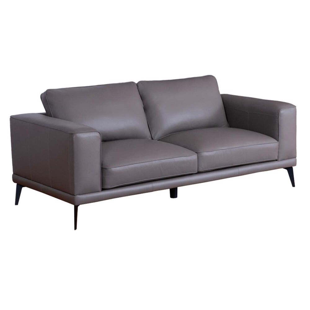 Devon and Claire Naples Leather Loveseat in Gray, , large