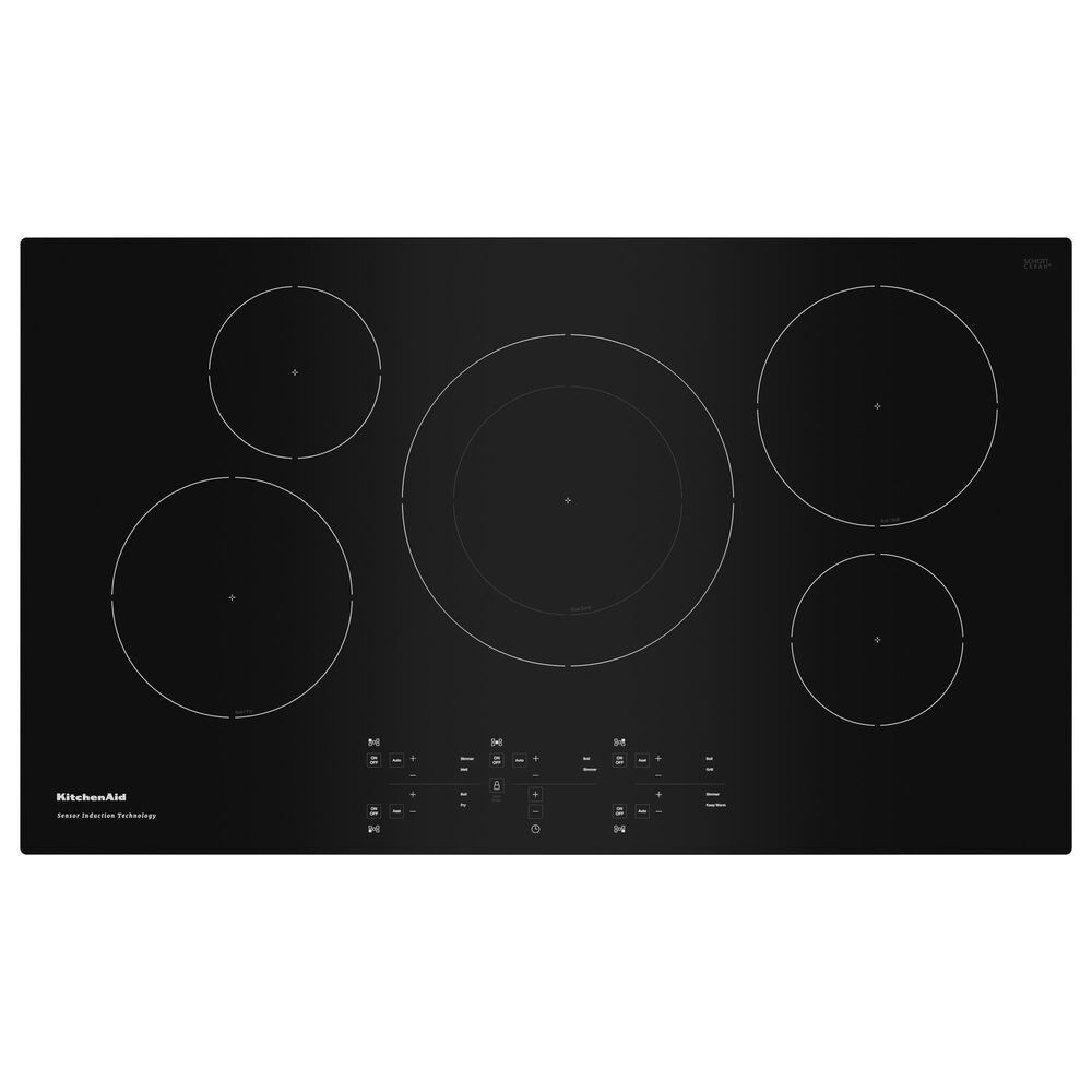 KitchenAid 4-Piece Kitchen Package with 30&quot; Combination Microwave Wall Ovens, 36&quot; Cooktop, 36&quot; Canopy Hood and Dishwasher in Stainless Steel and Black, , large