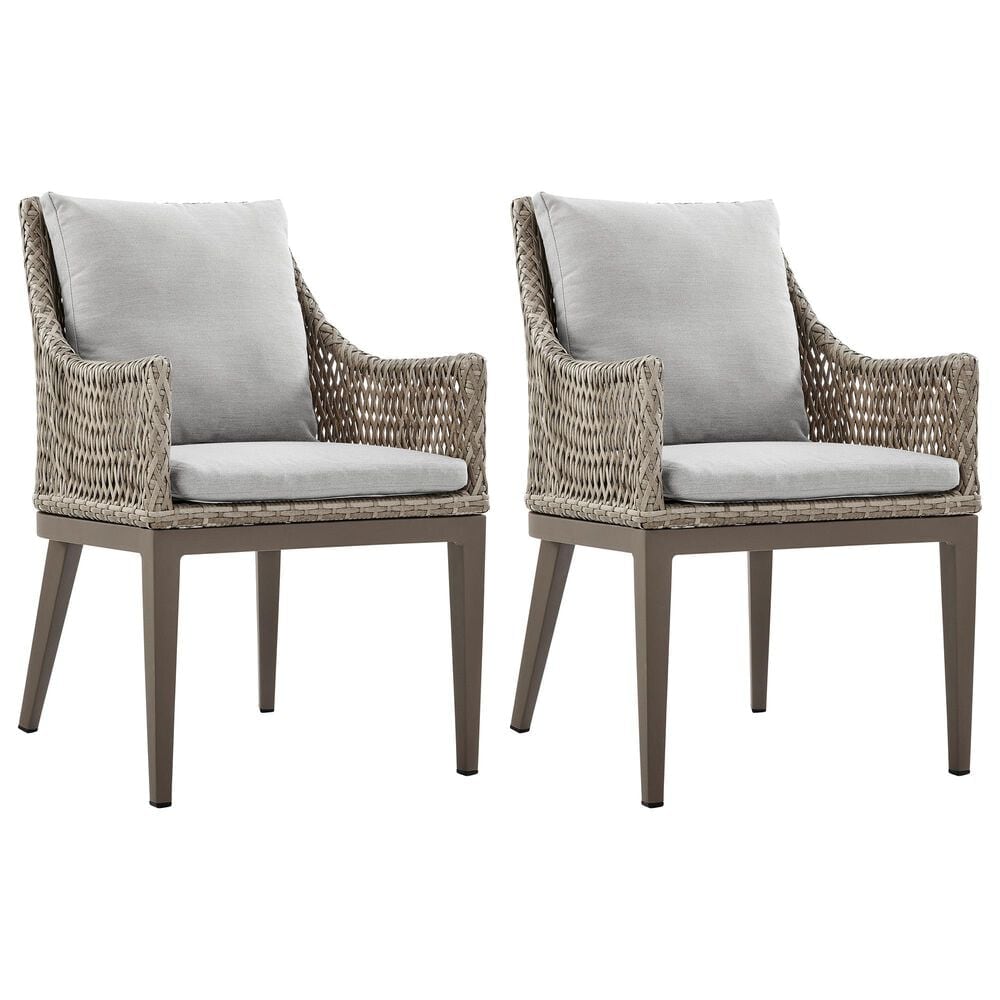 Blue River Silvana Outdoor Dining Chair with Beige Cushion in Gray (Set of 2), , large