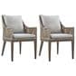 Blue River Silvana Outdoor Dining Chair with Beige Cushion in Gray (Set of 2), , large