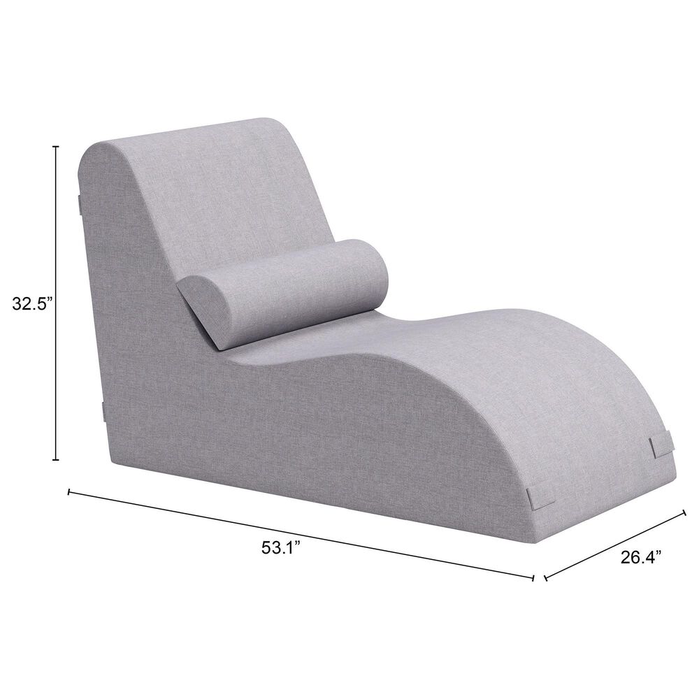 Zuo Modern Luanda Patio Chaise Lounge Chair in Gray, , large