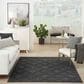 Nourison Easy Care 5" x 7" Charcoal and Black Indoor/Outdoor Area Rug, , large