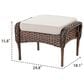 Hearth and Haven Patio Wicker Ottoman with Brown Rattan in Beige (Set of 2), , large