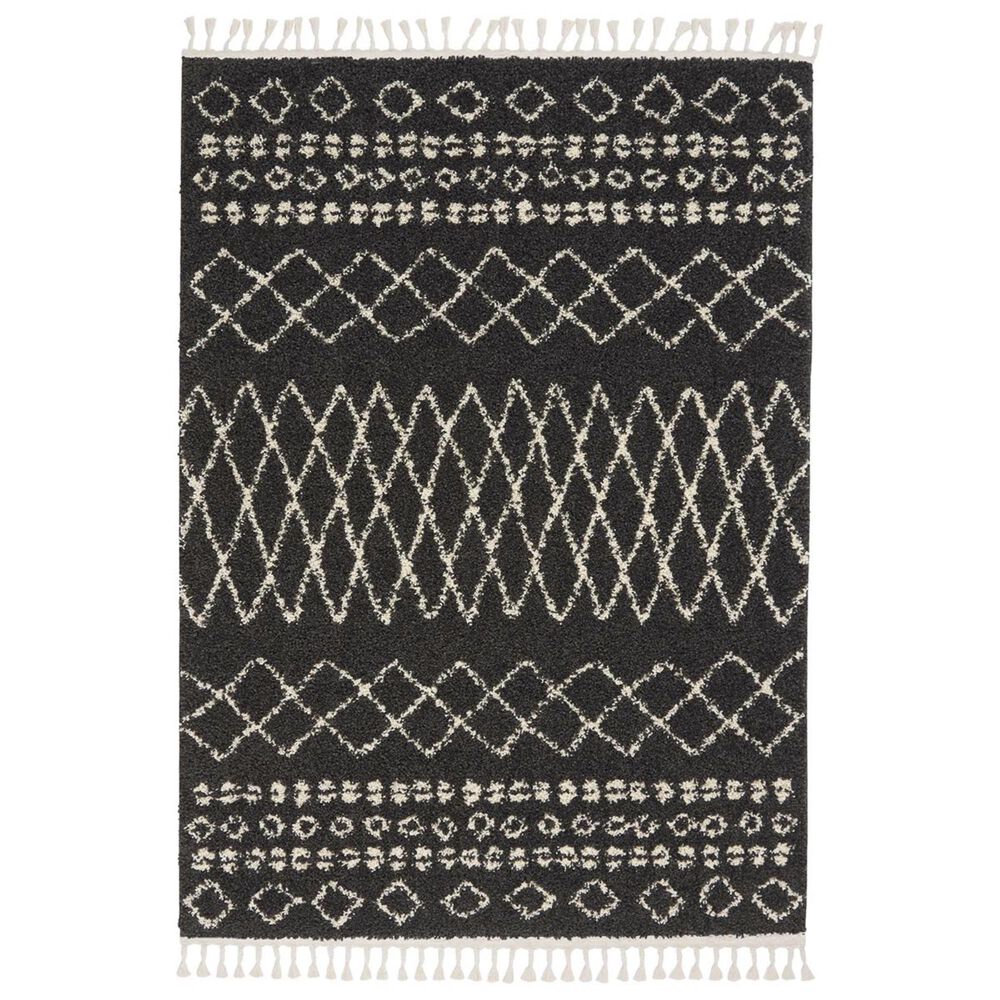 Nourison Moroccan MRS02 7"10" x 10"6" Charcoal Area Rug, , large