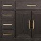 Lexora Home Abbey 48" Single Bathroom Vanity in Brown Oak with 2 cm White Carrara Marble Top and Rectangular Sink, , large