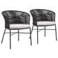 Zuo Modern Freycinet Outdoor Dining Chair with Black Back in Gray (Set of 2), , large