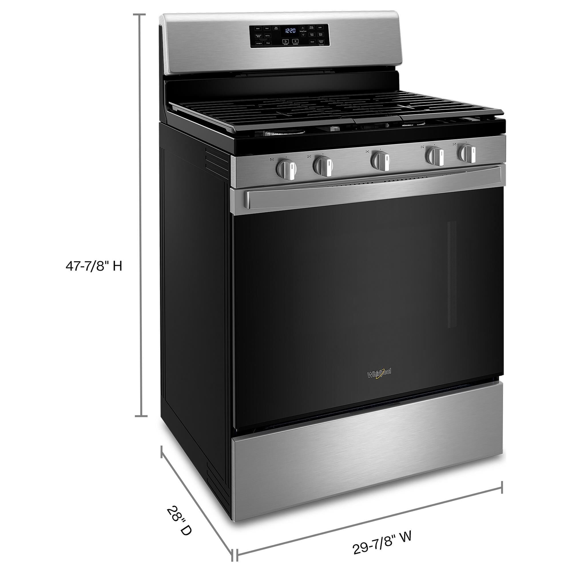 Whirlpool gas deals range stainless steel