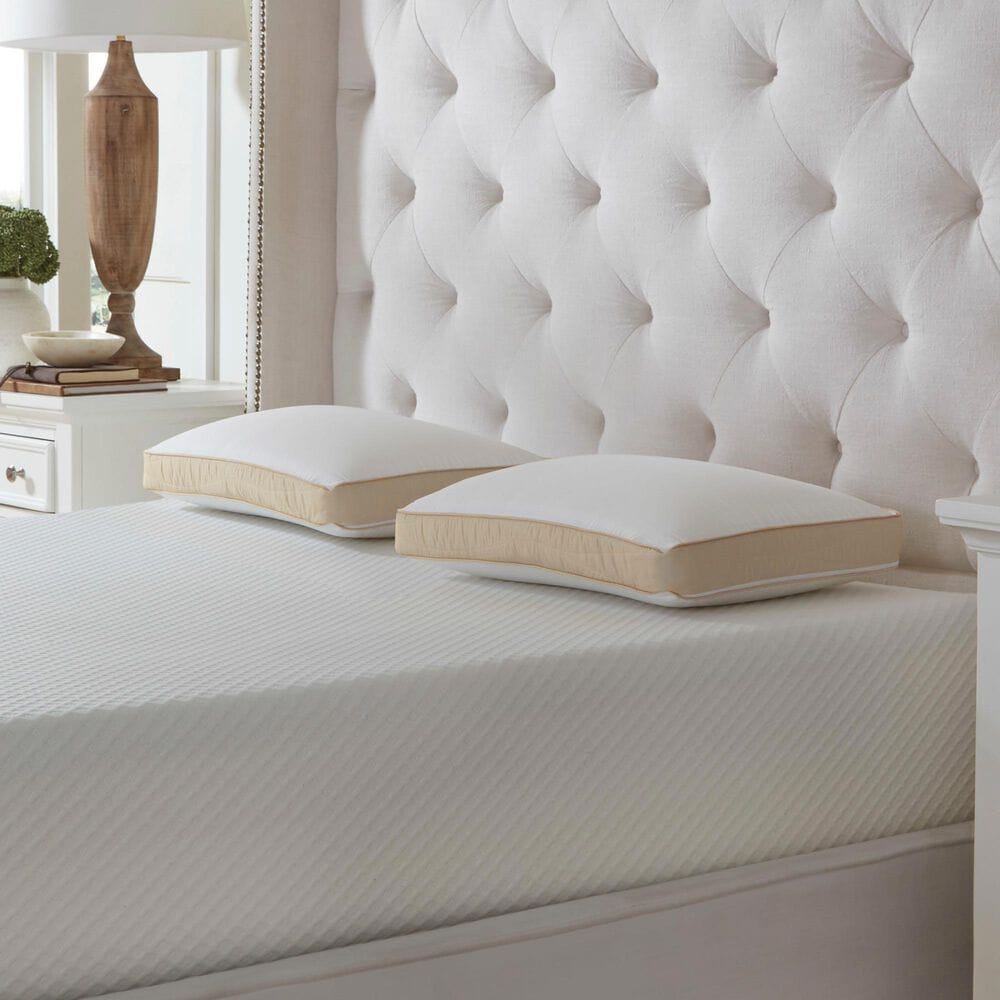 Isotonic Hybrid Bliss Memory Foam Gusset Queen Pillow in White, , large