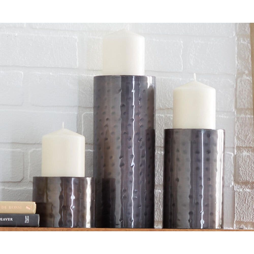 Maple and Jade Handmade Pillar Candle Holder in Polished Brown &#40;Set of 3&#41;, , large