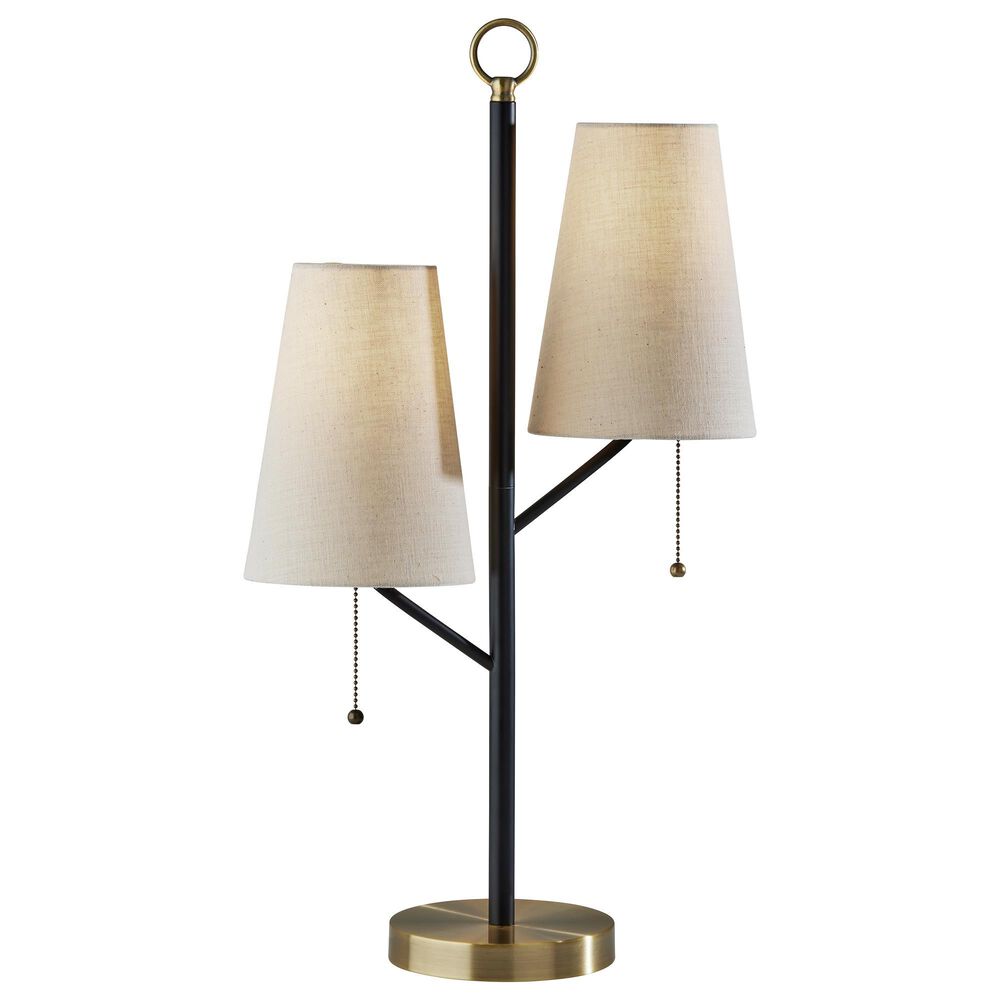 Adesso Daniel Table Lamp in Black and Antique Brass, , large