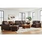 Ashley Santorine Stationary Chair and Ottoman Set in Dark Brown, , large