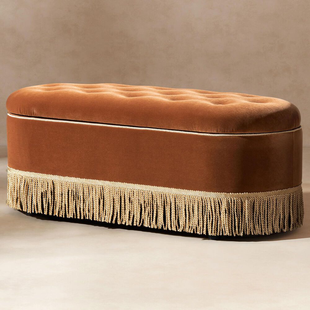 Jennifer Taylor Home Melinda Storage Bench in Burnt Orange, , large