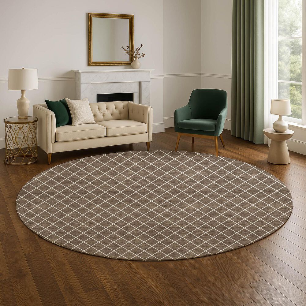 Dalyn Rug Company The Reserve TR15 Brown 8&#39; Round Indoor/Outdoor Area Rug, , large