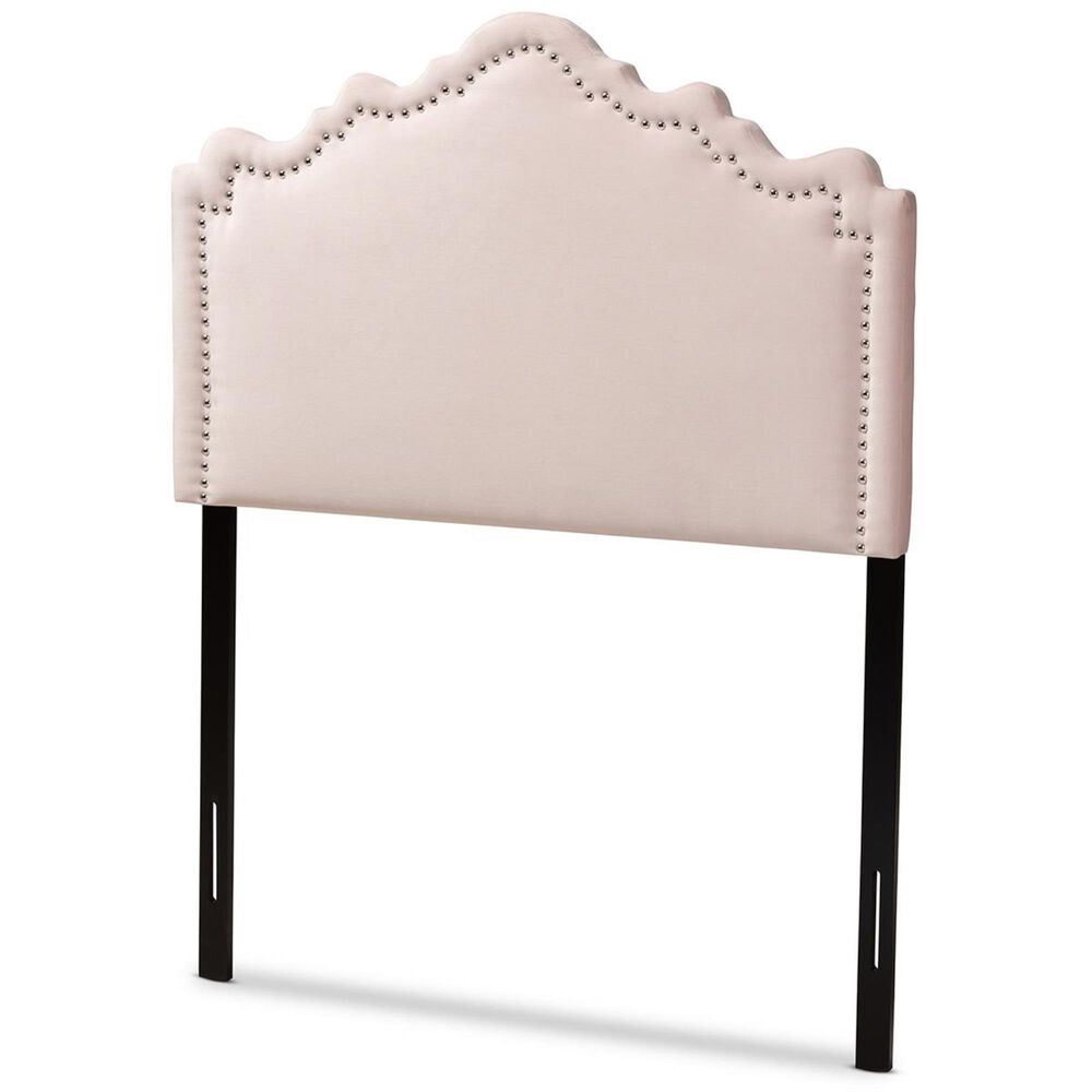Baxton Studio Nadeen Twin Upholstered Headboard in Pink, , large