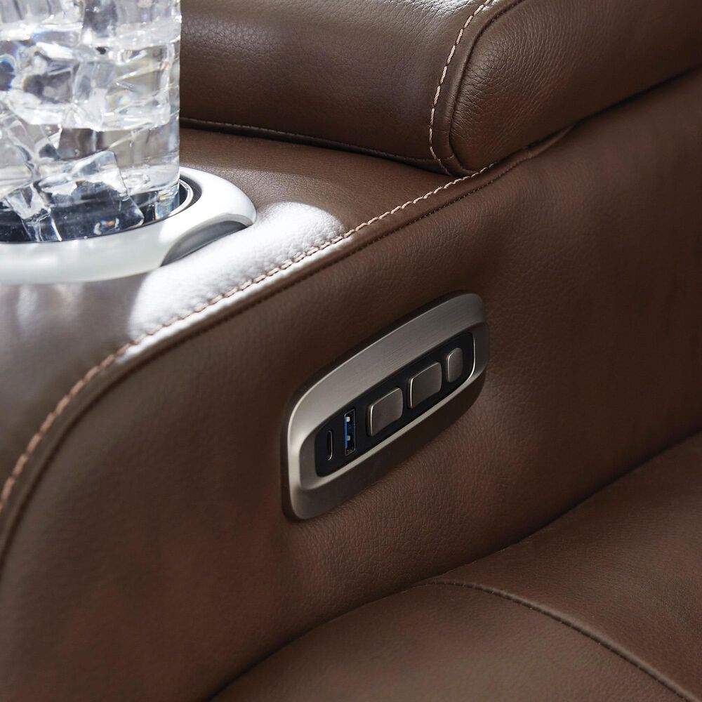 Ashley High Impact Power Recliner with Adjustable Headrest in Tobacco, , large