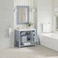 James Martin Vanities Breckenridge 36" Single Bathroom Vanity in Serenity Blue with 3 cm White Zeus Quartz Top and Rectangular Sink, , large