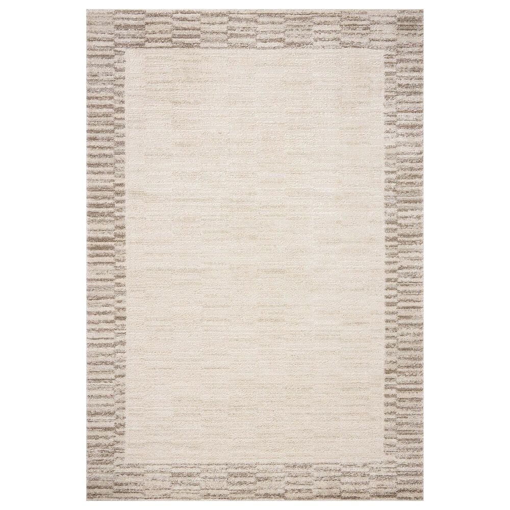 Chris Loves Julia x Loloi Calvin Ivory and Pebble 6"3" x 9"6" Area Rug, , large
