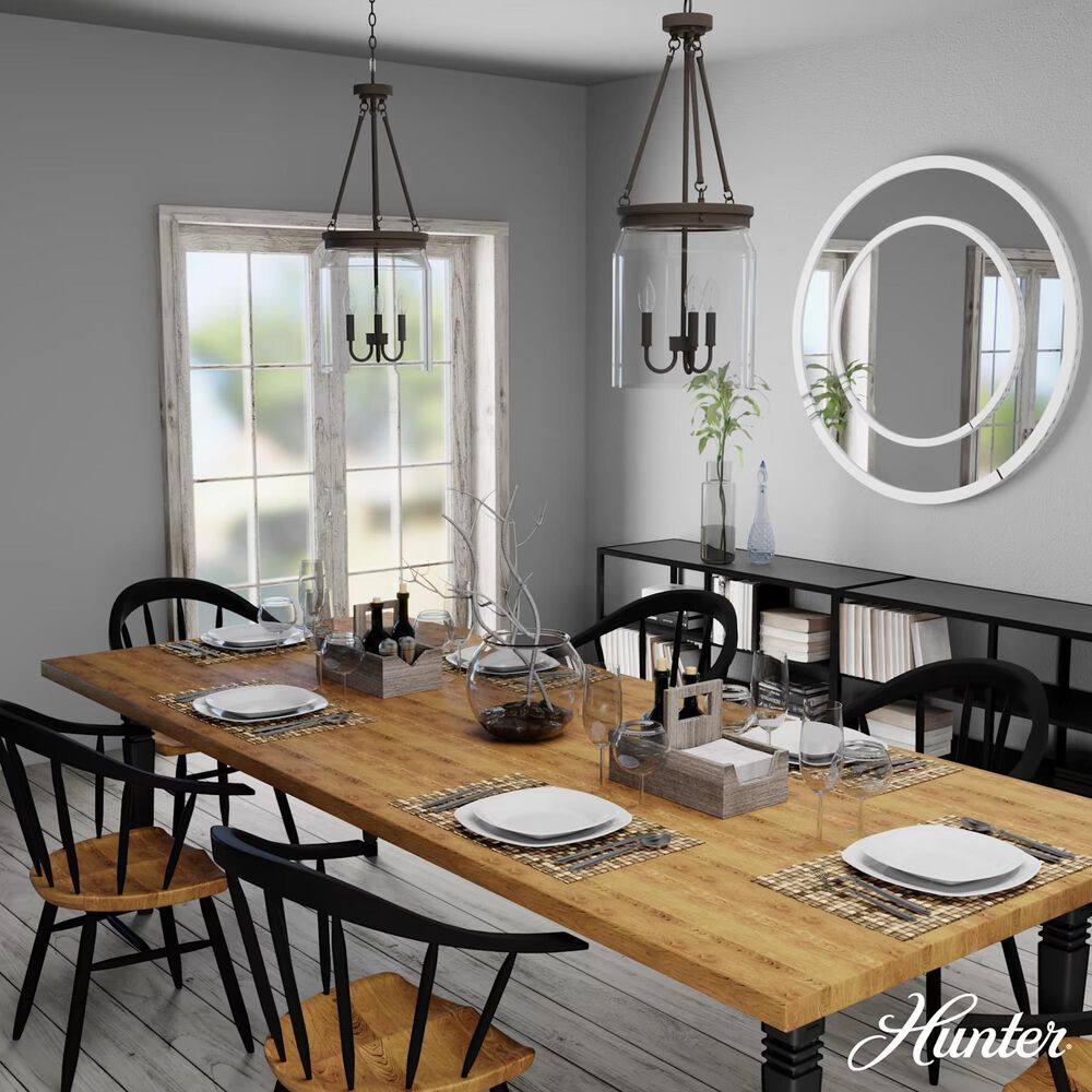 Hunter Devon Park 3-Light Pendant in Onyx Bengal, , large