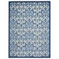 Nourison Aloha Damask 7"10" x 10"6" Grey and Blue Indoor/Outdoor Area Rug, , large