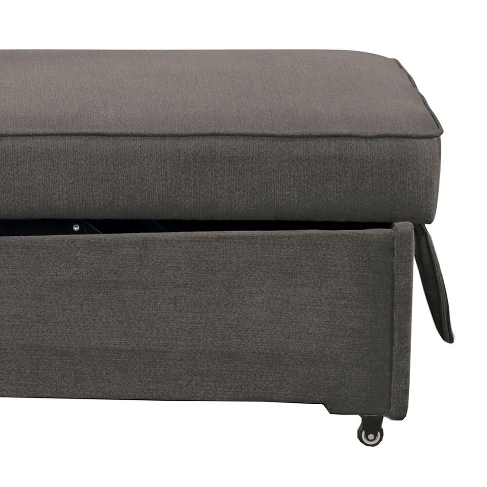 Furniture of America Woburn Convertible Chaise Lounger with Caster in Gray, , large