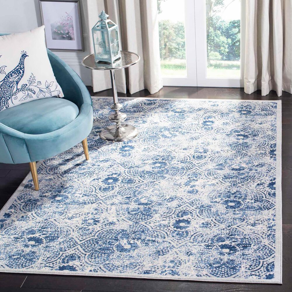 Safavieh Martha Stewart Floral 4&#39; x 6&#39; Cream and Blue Area Rug, , large