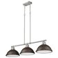 Golden Lighting Duncan 3-Light Pendant with Rubbed Bronze Shade in Pewter, , large