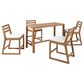 HOMLUX 5-Piece Patio Bar Set with 52" Rectangular Light Teak Table in Beige, , large