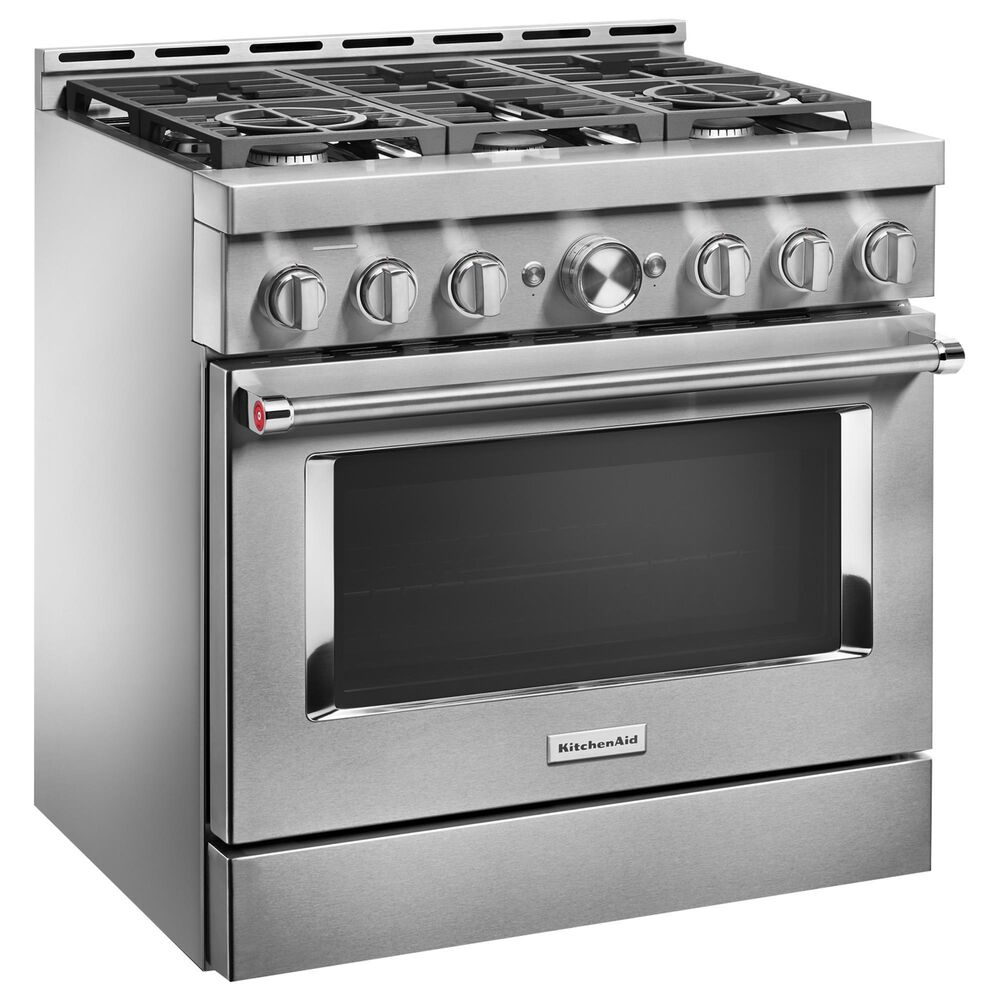 KitchenAid 5.1 Cu. Ft. Commercial Gas Range with 6 Burners in Stainless Steel, , large