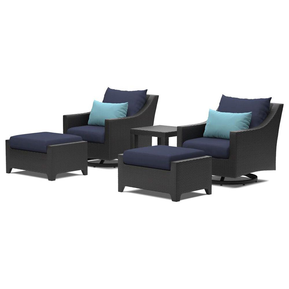 RST Brands Deco 5-Piece Wicker Patio Motion Club Set in Blue, , large