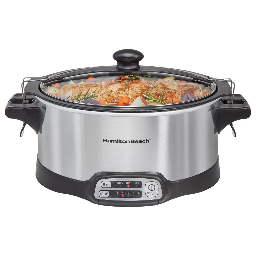 Hamilton Beach 5-Quart Silver Oval Slow Cooker at