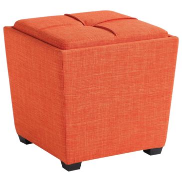 OSP Home Rockford Storage Ottoman in Tangerine, , large