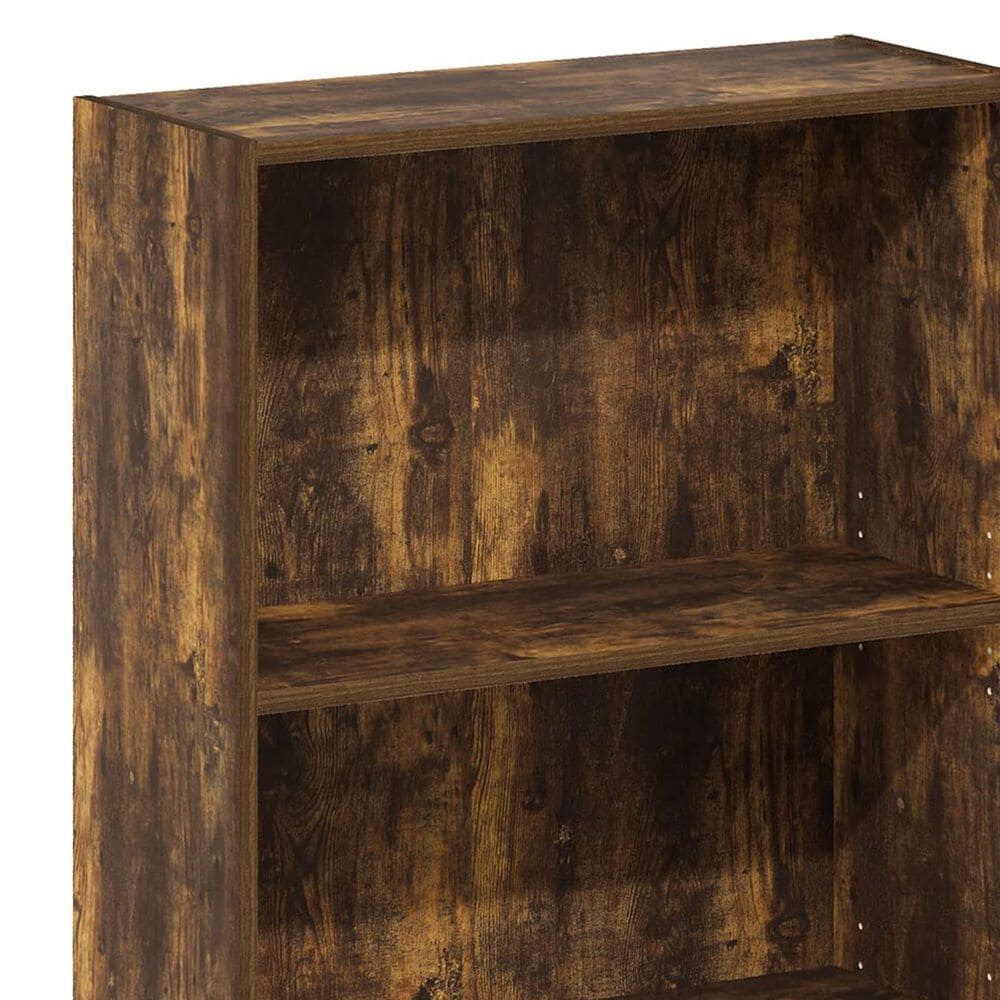 HOMLUX 3-Tier Display Bookshelf with Adjustable Shelves in Amber Pine, , large