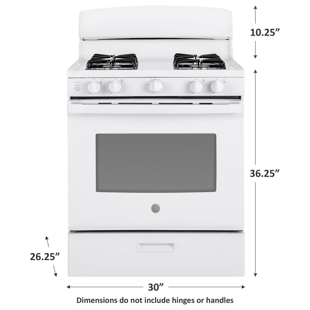 GE Appliances 30&quot; Freestanding Gas Range in White, , large