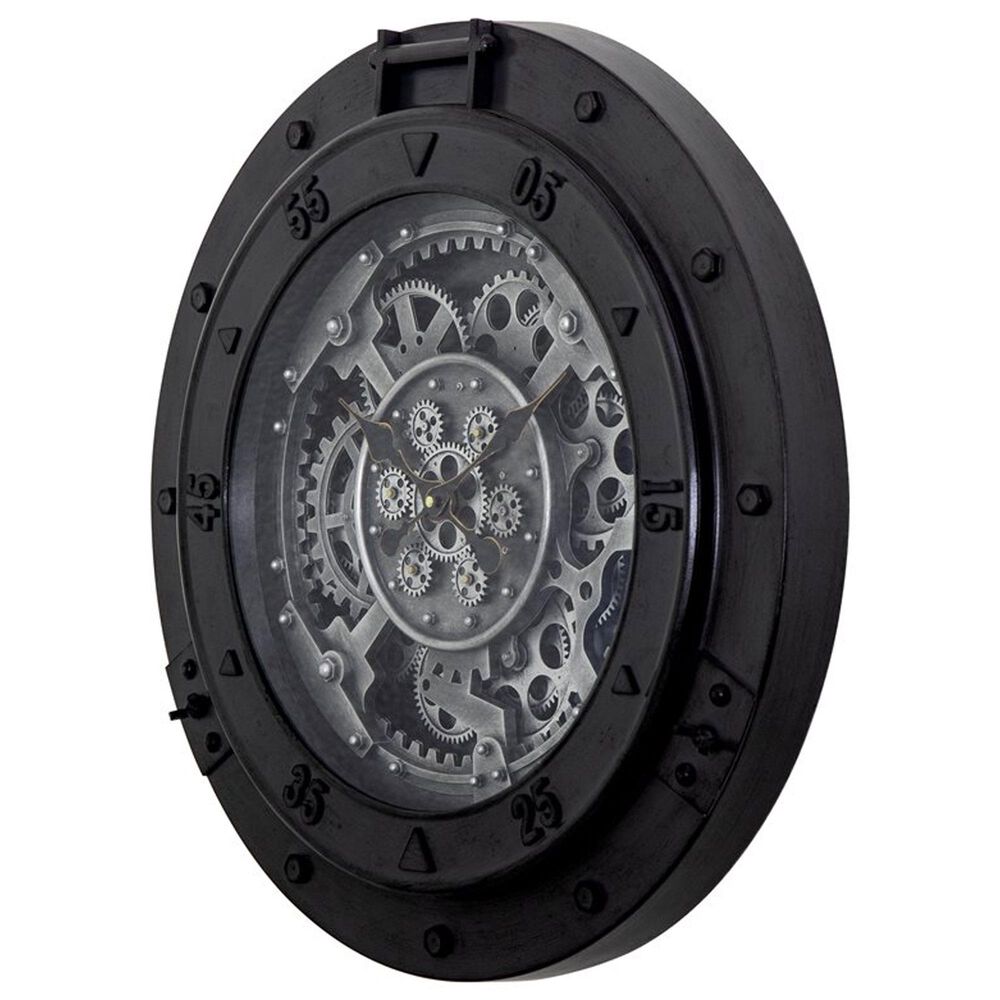 Yosemite Home Decor Urban Steel Gear Wall Clock in Grey, , large