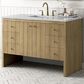 James Martin Vanities Hudson 48" Single Bathroom Vanity in Light Natural Oak with 3 cm Carrara White Marble Top and Rectangular Sink, , large