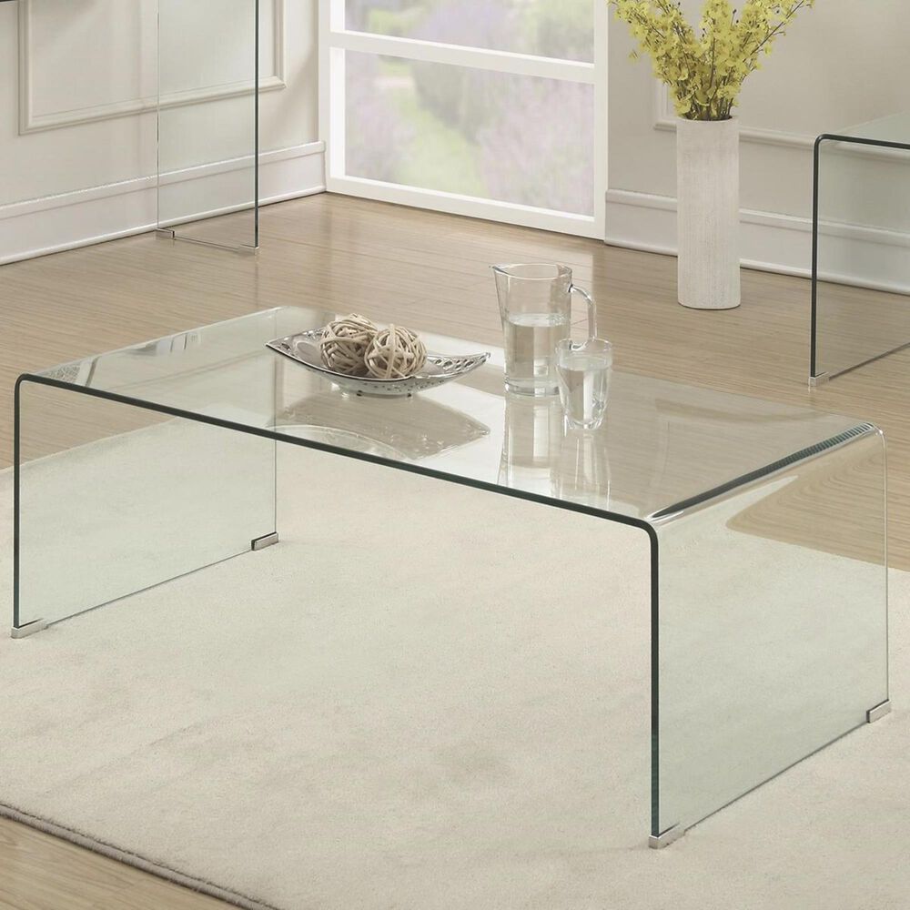 Pacific Landing Coffee Table in Clear Glass, , large