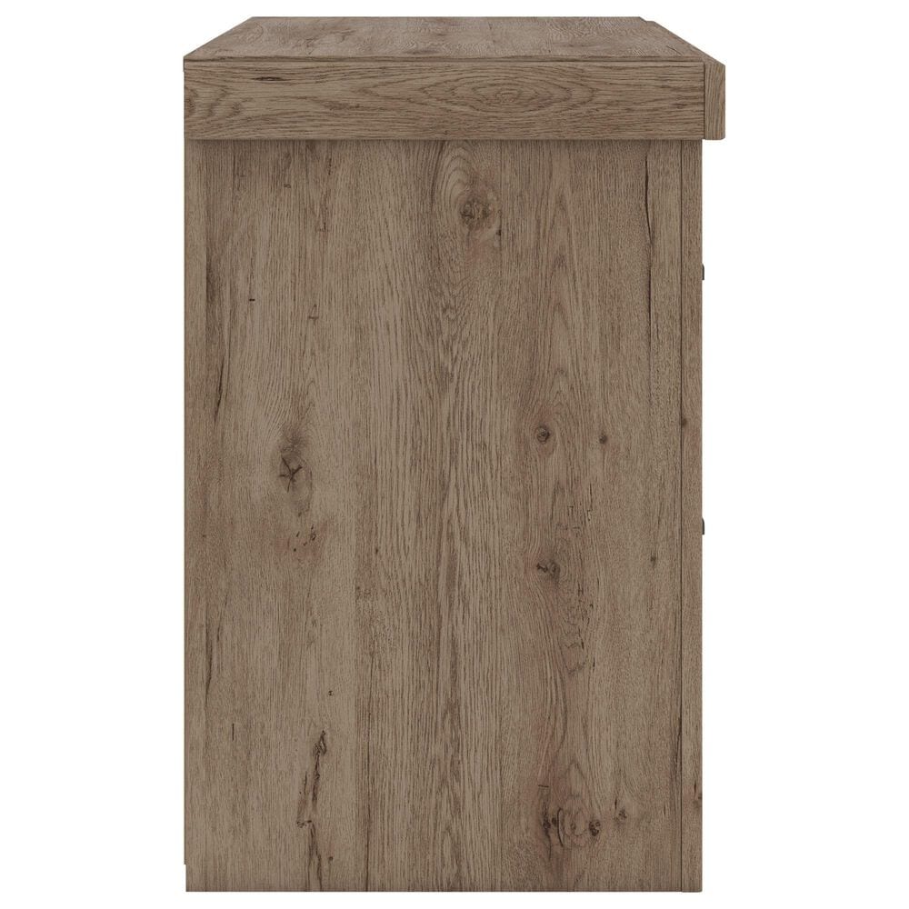 Ashley Oliandon King Panel Bed Dresser Chest and 2 Nightstands in Light Brown, , large