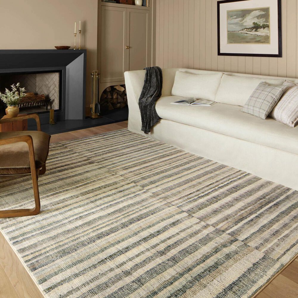 Chris Loves Julia x Loloi Humphrey 5&#39; x 7&#39;0&quot; Natural and Moss Area Rug, , large