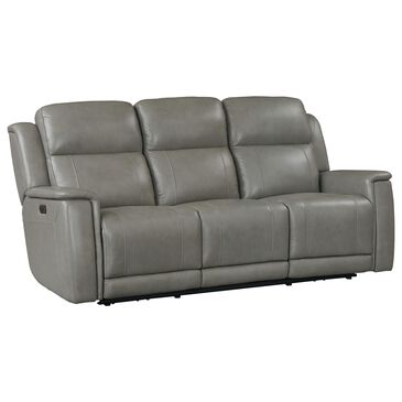 Bassett Conover Power Reclining Sofa with Headrest and Lumbar in Light Gray, , large