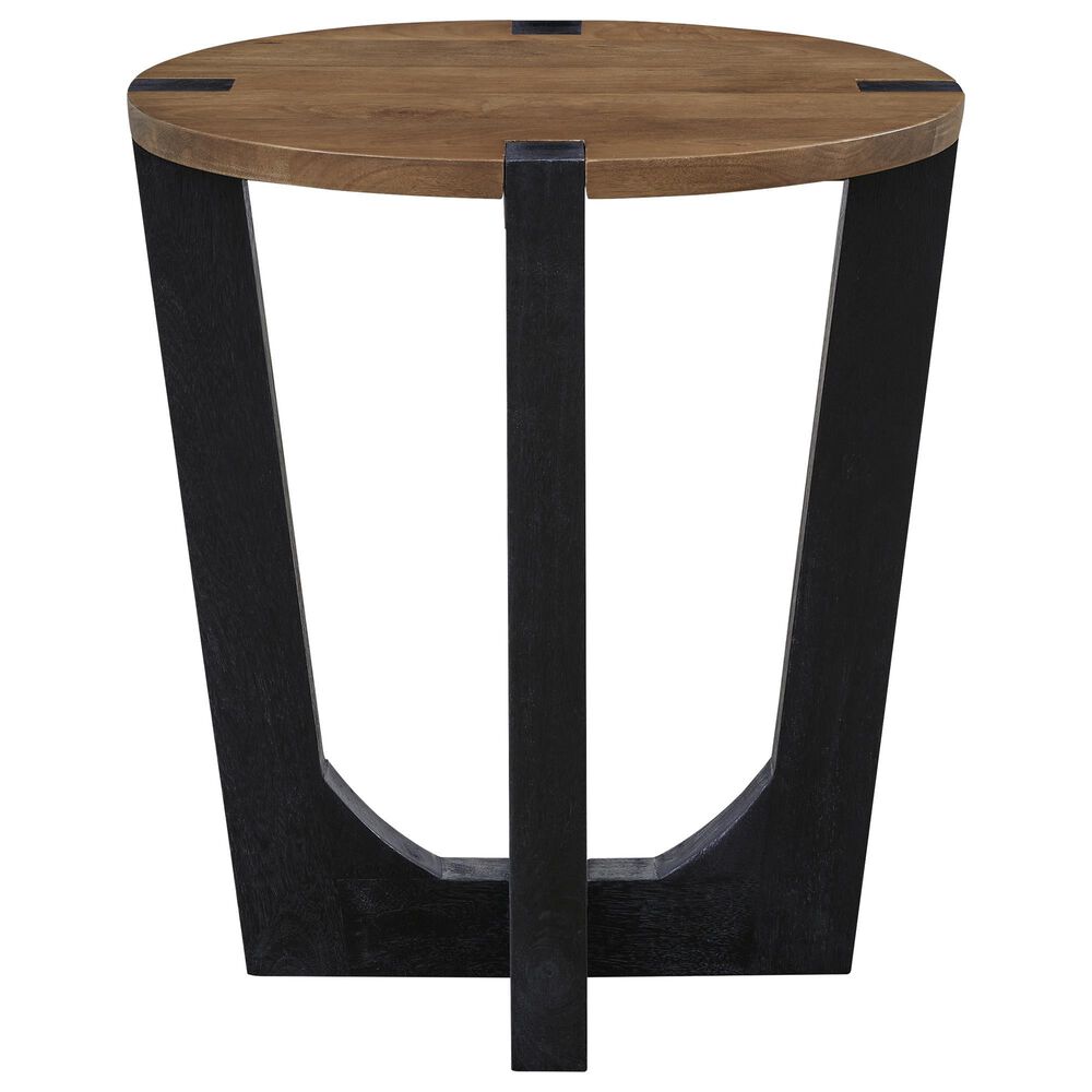 Ashley Hanneforth Round End Table in Brown and Black, , large