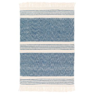 Surya Chamonix 50" x 70" Throw in Dark Blue and Cream, , large