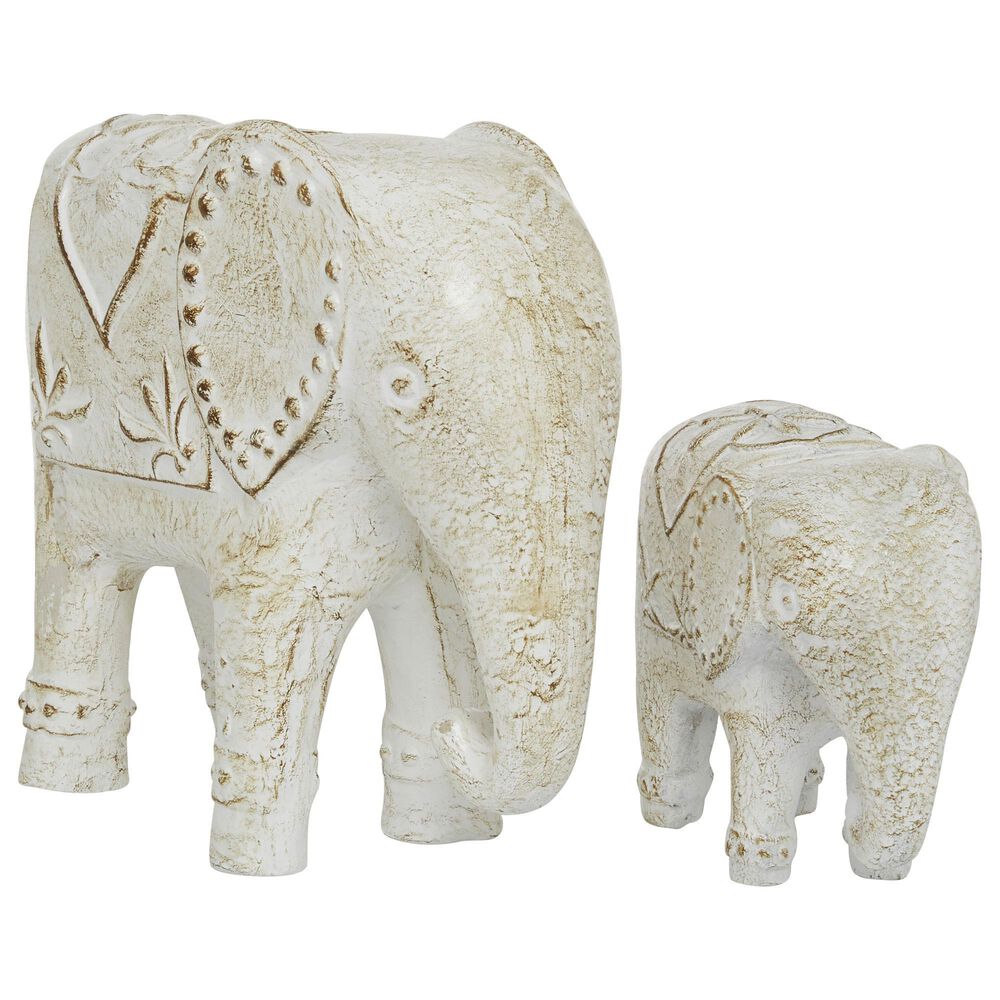 Maple and Jade Bohemian Ceramic Sculptures in White (Set of 2), , large
